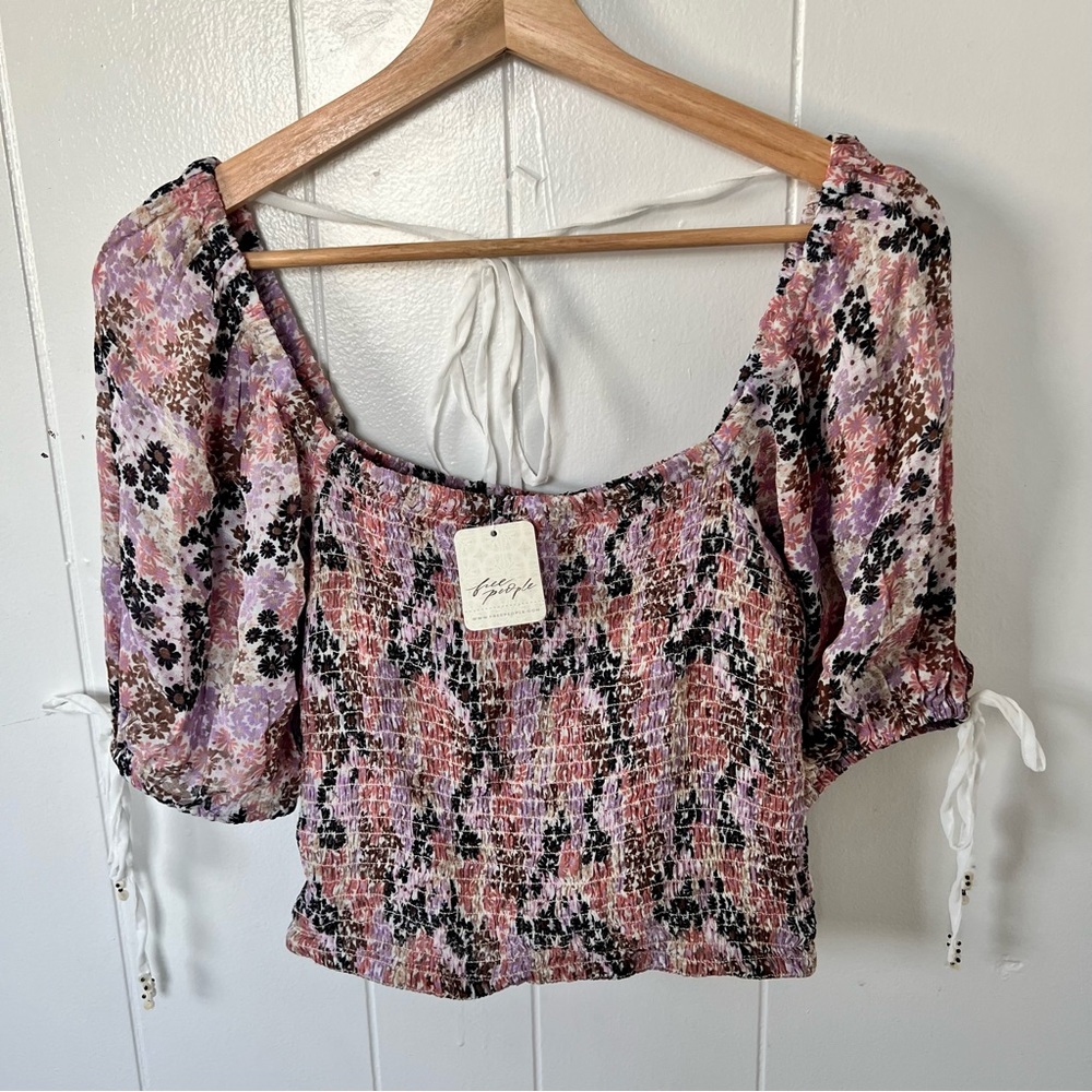 Free People Smoked Crop Top